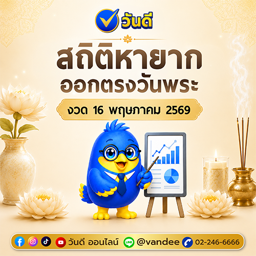 สถิติหวยออกตรงวันพระ งวด 16 พฤษภาคม 2569