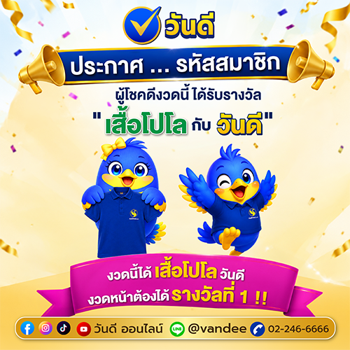 ประกาศรายชื่อผู้โชคดี งวด 16 พฤษภาคม 2569