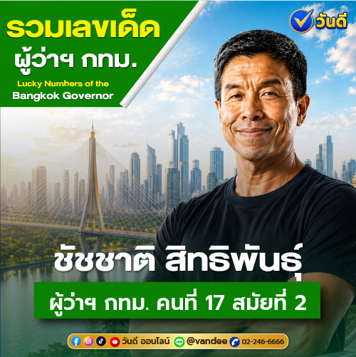 เลขเด็ดผู้ว่าฯ กทม. งวด 1 กรกฎาคม 2569