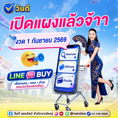 ประกาศเปิดแผงขายสลาก งวด 1 กันยายน 2569